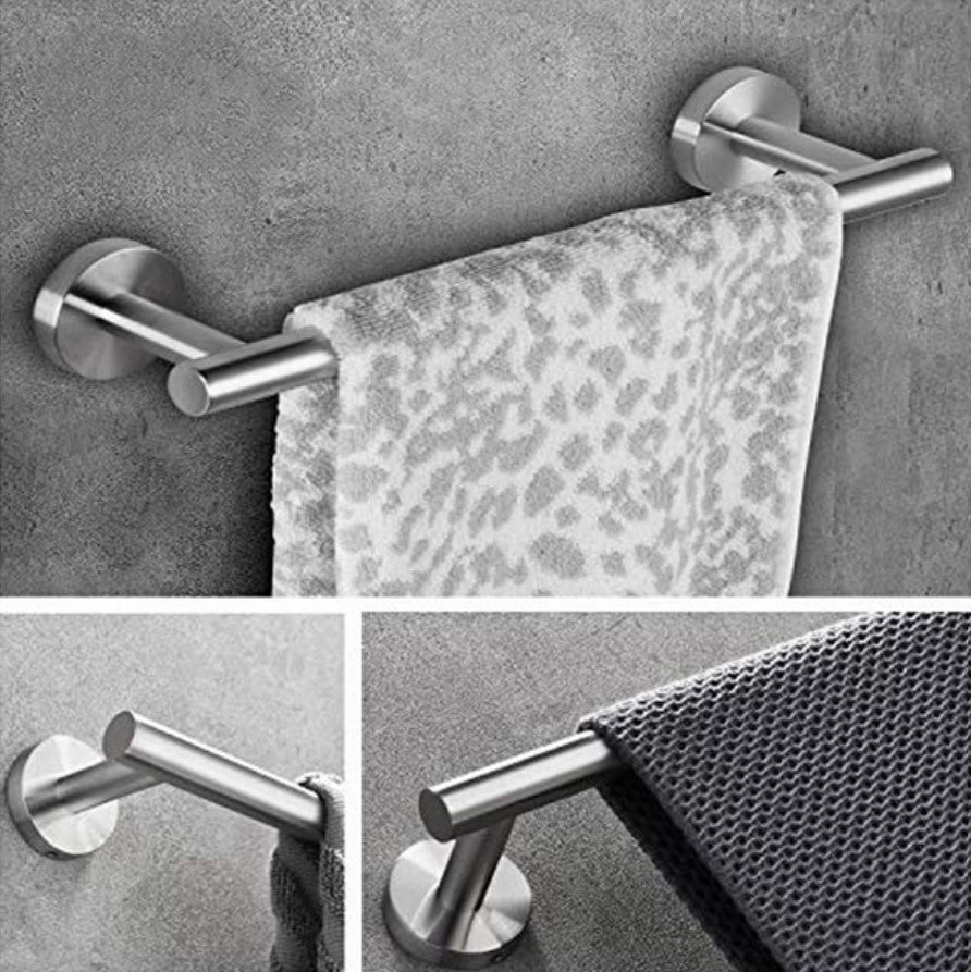 SET DE 5 ACCESORIOS DE BAÑO ACERO INOXIDABLE