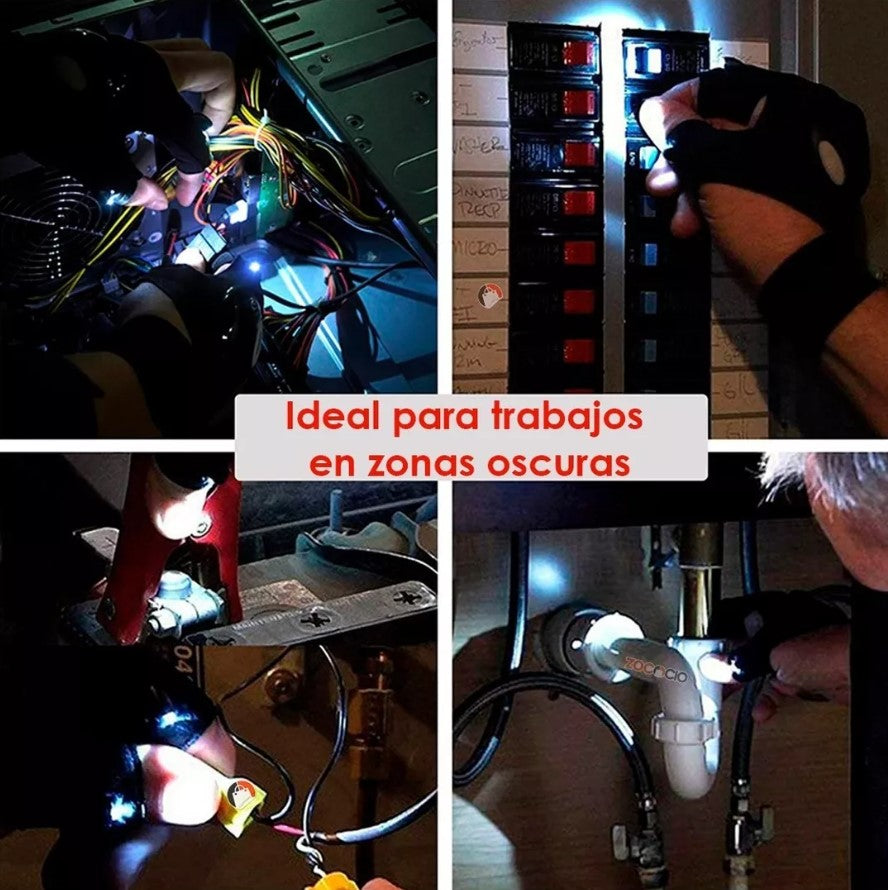 GUANTE DE TRABAJO CON LINTERNA LED