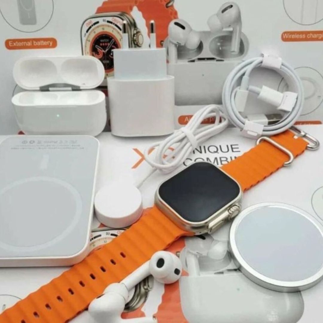 Combo Reloj Watch X8 Ultra + Audífonos In Ear + Power Bank